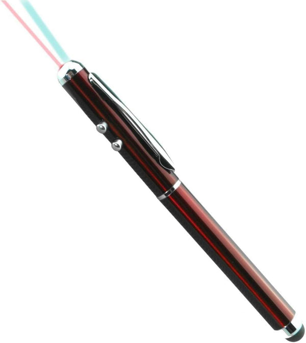 DUBKART 3-in-1 Stylus Pen, Laser Pointer, LED Light - Red for HTC Droid Incredible 2