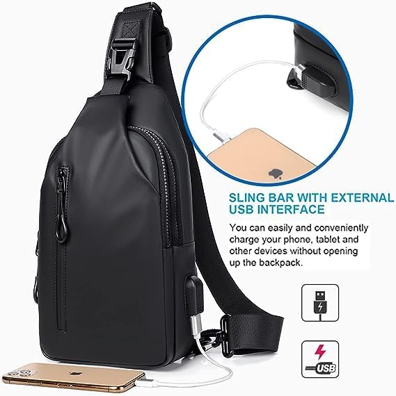 DUBKART Men's Waterproof Sling Bag & Crossbody Backpack for Travel