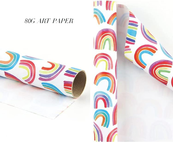 Gift Wrapping Paper Rolls - 5 Pack, 43cm x 3m, Striped Dot Gold for All Occasions