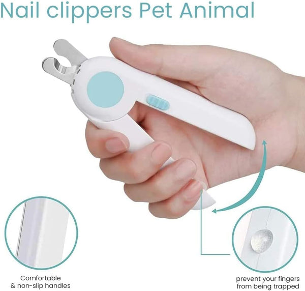 Pet Nail Clippers with LED Light - Professional Grooming Tool for Cats and Dogs