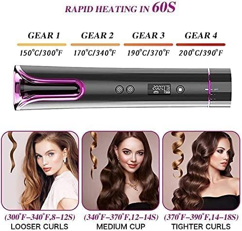 DUBKART Cordless Automatic Hair Curler USB Rechargeable with LCD Display and Timer