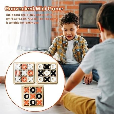 6 PCS Tic Tac Toe Game Wooden Party Items - Kids Party Favors