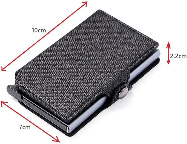 RFID Card Holder Wallet - Ultrathin Metal Case, Black + Grey