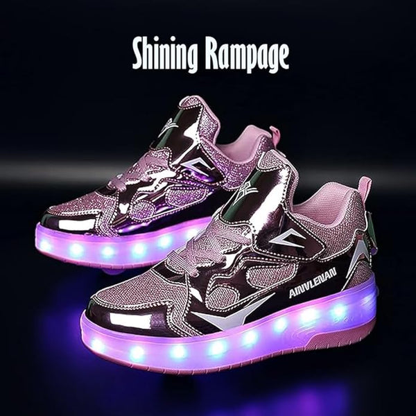 Rechargeable Light Up Roller Skates - Kids' Shoes, Removable Wheels