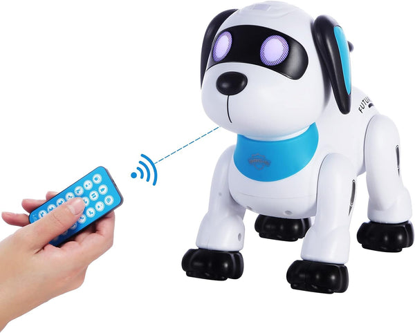 Remote Control Robot Dog - Programmable Interactive Toy with LED Eyes and Sound