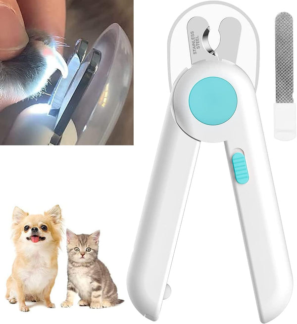 Pet Nail Clippers with LED Light - Professional Grooming Tool for Cats and Dogs