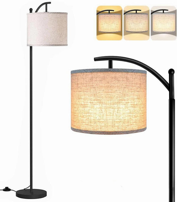 3-Color Dimmable Floor Lamp - Modern Linen Shade