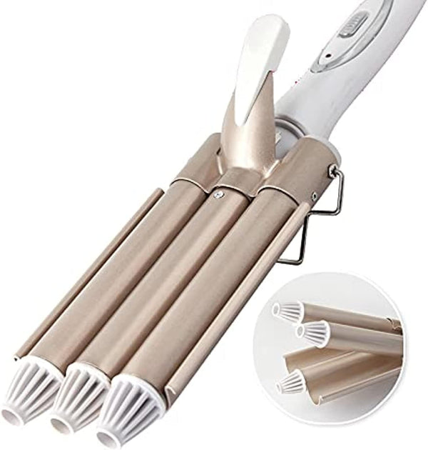 Triple Barrel Curling Iron - Professional Ceramic Hair Waver, Deep Waves