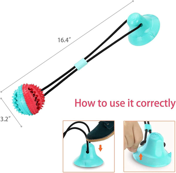 Dog Chew Toys - Rope Toys with Suction Cup for Aggressive Chewers