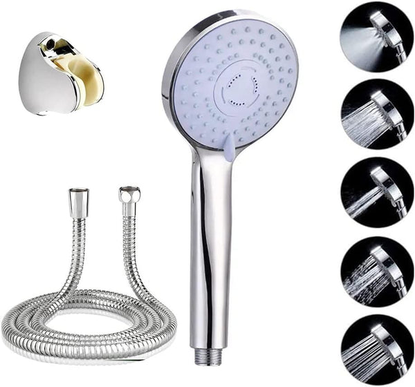 8-Inch Handheld Shower Head Set - 5 Spray Settings