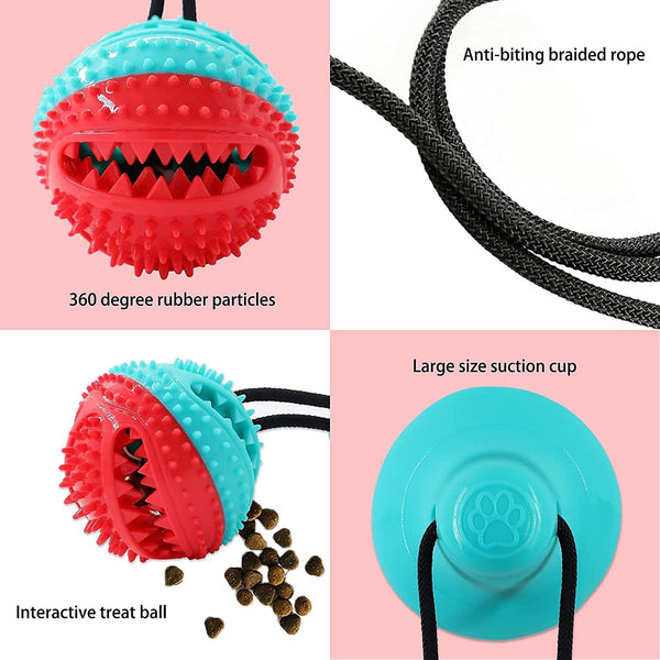 Dog Chew Toys - Rope Toys with Suction Cup for Aggressive Chewers