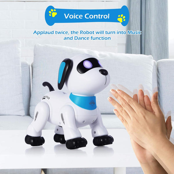 Remote Control Robot Dog - Programmable Interactive Toy with LED Eyes and Sound