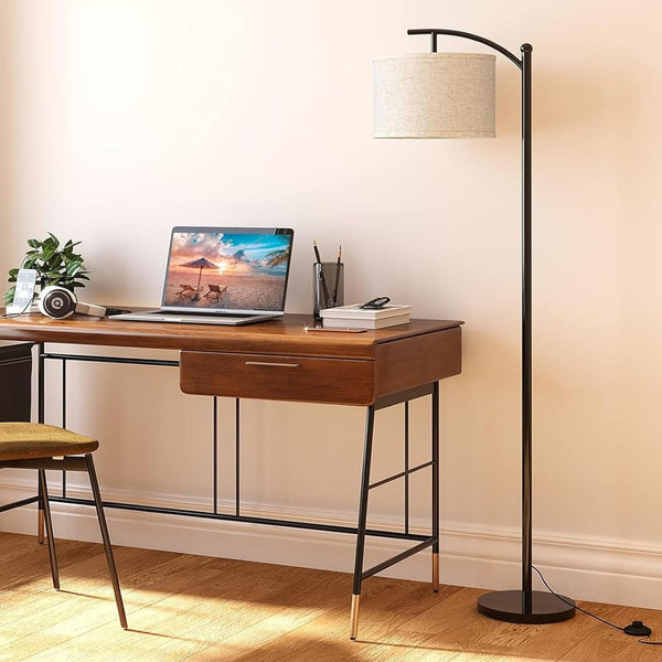 3-Color Dimmable Floor Lamp - Modern Linen Shade