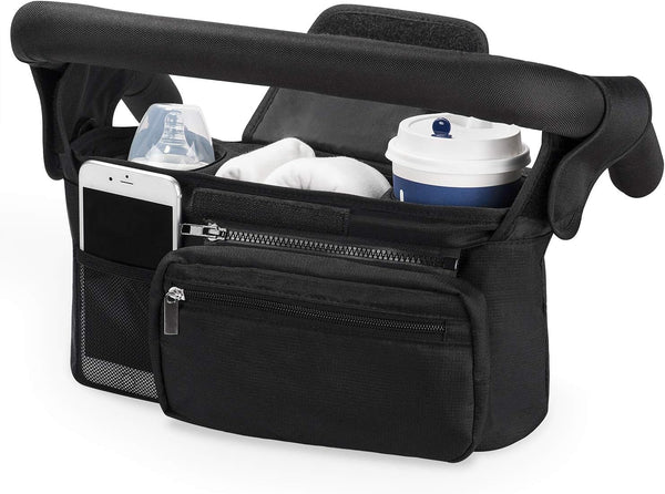 Momcozy Universal Stroller Organizer – Insulated Cup Holder, Phone Bag & Strap; Fits Most Strollers.