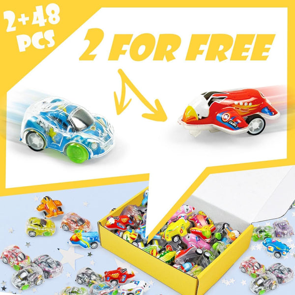 48Pcs Mini Cars and Planes - Bulk Pull Back Toys for Toddlers, Boys, Girls