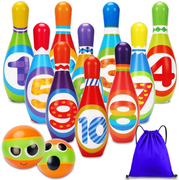 Kids Bowling Toy Set - Toddler Indoor/Outdoor Play, Educational Gift