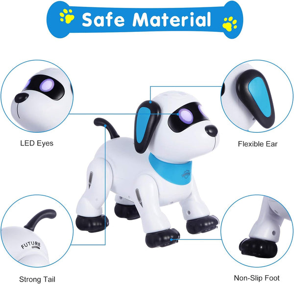 Remote Control Robot Dog - Programmable Interactive Toy with LED Eyes and Sound