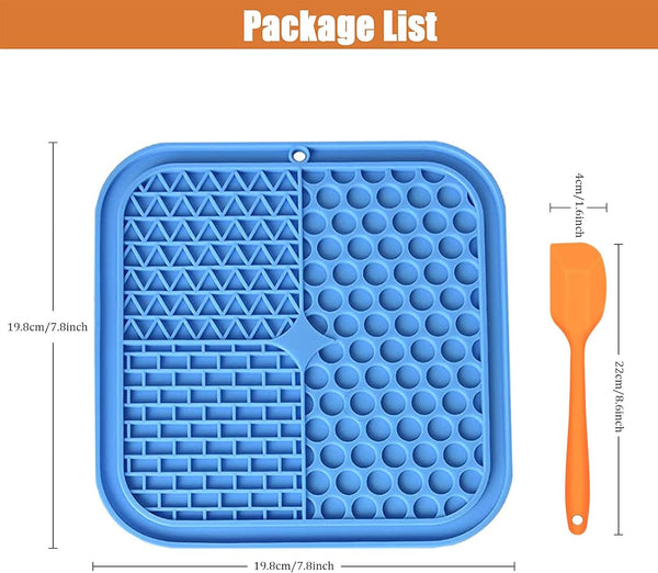 Dog Lick Pad - 2pcs Slow Feeder Treat Mat with Suction for Bathing, Grooming, Training