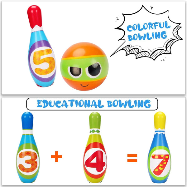 Kids Bowling Toy Set - Toddler Indoor/Outdoor Play, Educational Gift