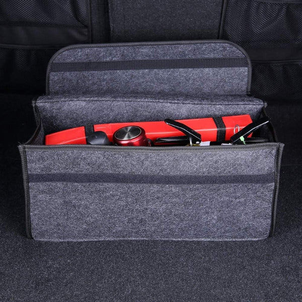 DUBKART Car Soft Storage Box Trunk Bag Travel Organizer Holder Accessories Deep Grey