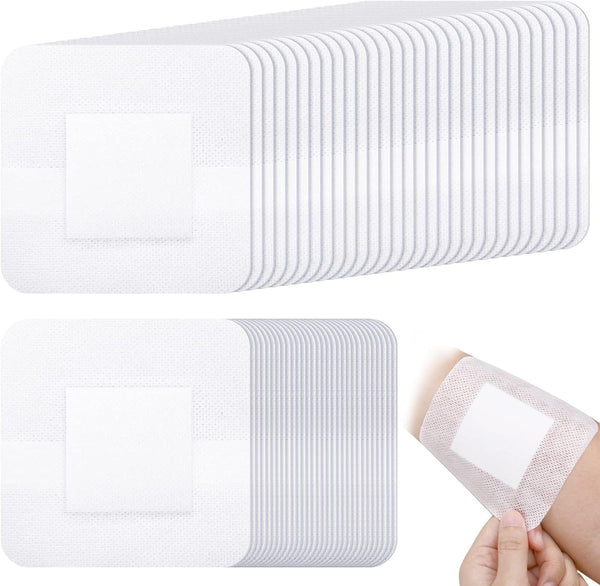 DUBKART 20 PCS Waterproof Adhesive Gauze Pads: 4x4 Inch Bordered Bandages for Wound Care