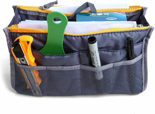 DUBKART Grey Handbag Organizer with Multi Pockets