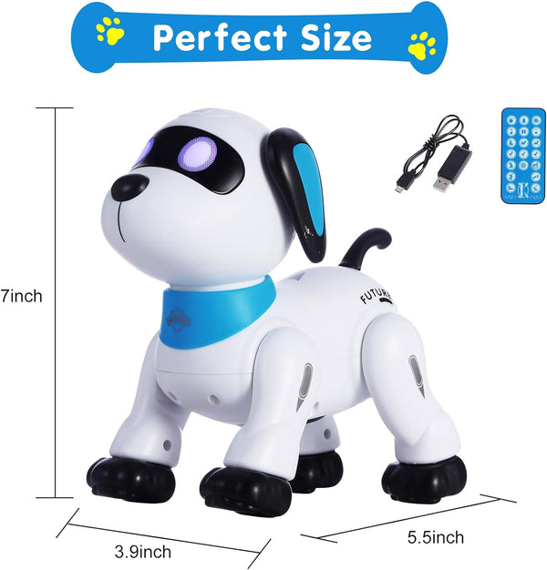 Remote Control Robot Dog - Programmable Interactive Toy with LED Eyes and Sound