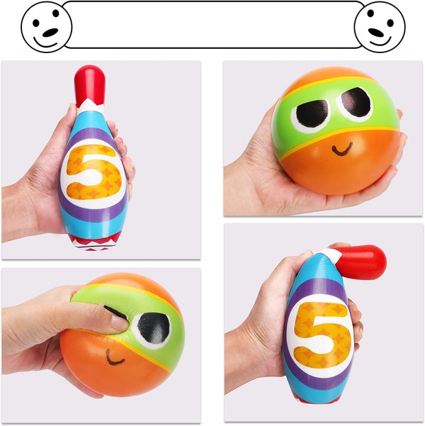 Kids Bowling Toy Set - Toddler Indoor/Outdoor Play, Educational Gift