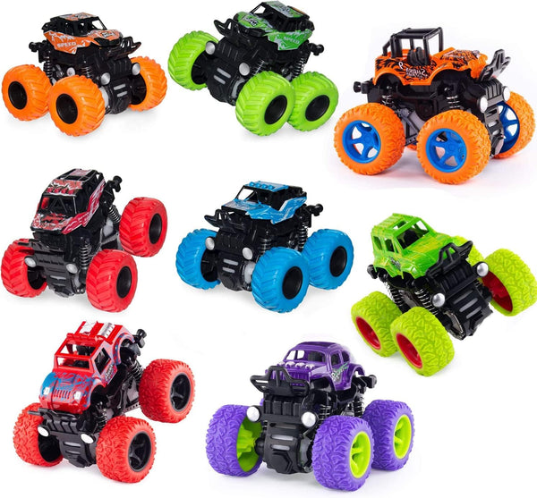 8 Pcs Monster Truck Toys - Friction Powered Cars for Kids, Ages 1-6