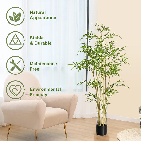 Dubkart 120cm Artificial Bamboo Tree - Realistic Fake Decor for Home & Office