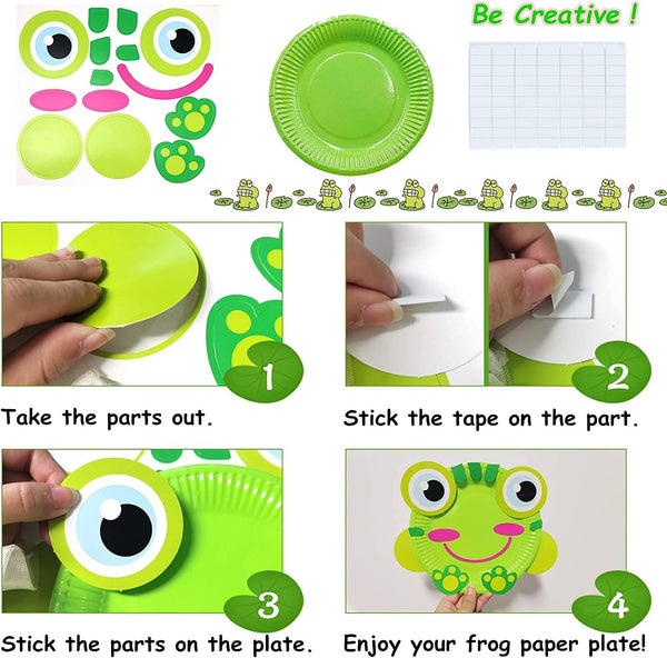 Toddler Paper Plate Art Kit - DIY Animal Craft Pack (Set of 10)