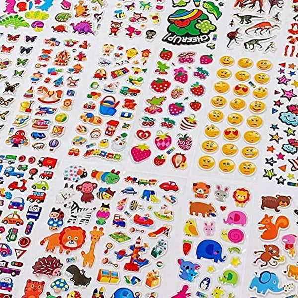 1200+ 3D Puffy Stickers Variety Pack - Kids & Toddlers Scrapbooking