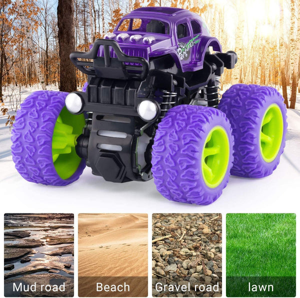 8 Pcs Monster Truck Toys - Friction Powered Cars for Kids, Ages 1-6