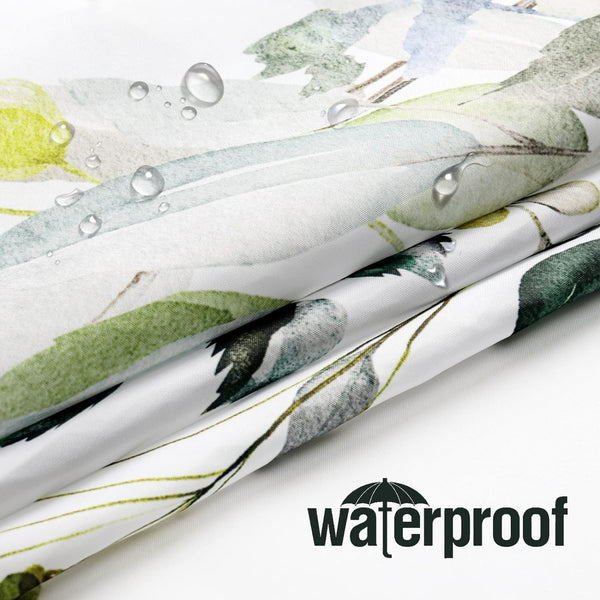 Green Eucalyptus Waterproof Shower Curtain - 180x180CM with Hooks