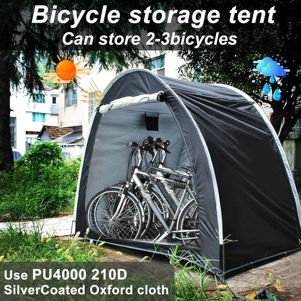 DUBKART Waterproof Bike Shed Fits 2 Bikes, with Window, Floor, and Multi-Tool