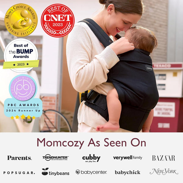 Momcozy Baby Carrier Big, 7-44 lbs, Ergonomic, Hands-Free, Lumbar Support, Black