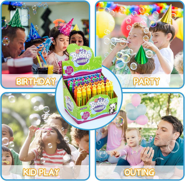 48 Pcs Mini Bubble Wands - Party Favors, Birthday Giveaways (Kids)