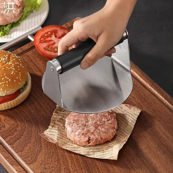5.5 Stainless Steel Burger Smash Press with Rubber Handle
