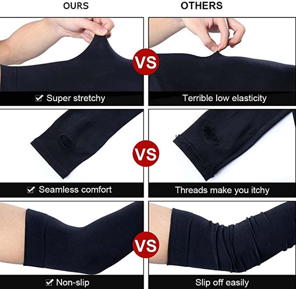 Dubkart 1 Pair Sun Protection Arm Sleeves (Black)