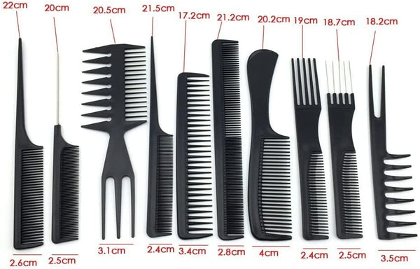 Dubkart 10 PCS Combs SetSalon Hair Styling Hairdressing