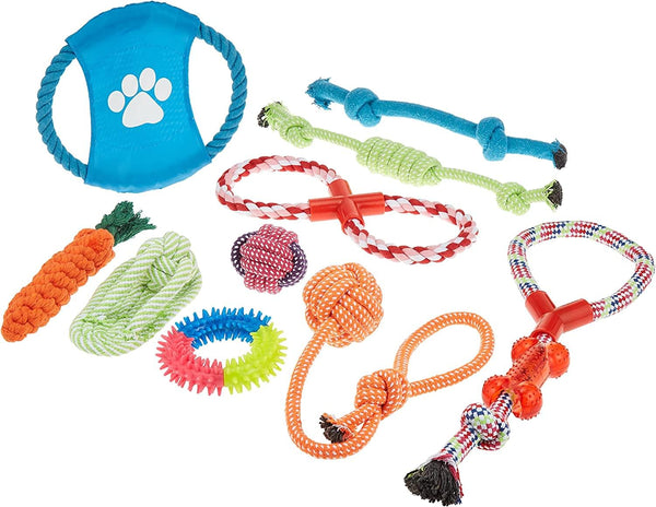 Dubkart 10 PCS Puppy Dog Cat Cotton Chew Toys Set