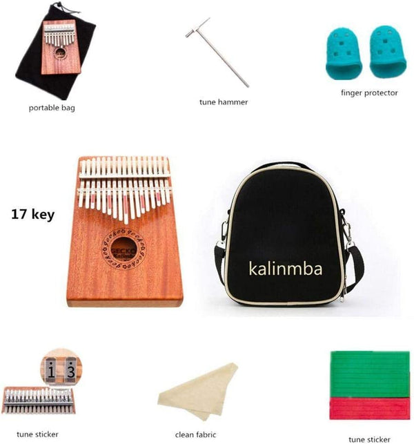 Dubkart 17 Key Kalimba Mahogany Thumb Piano