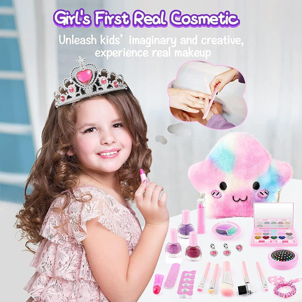 Dubkart 21 PCS Set Kids Makeup Toys for Girls Princess Dress Up