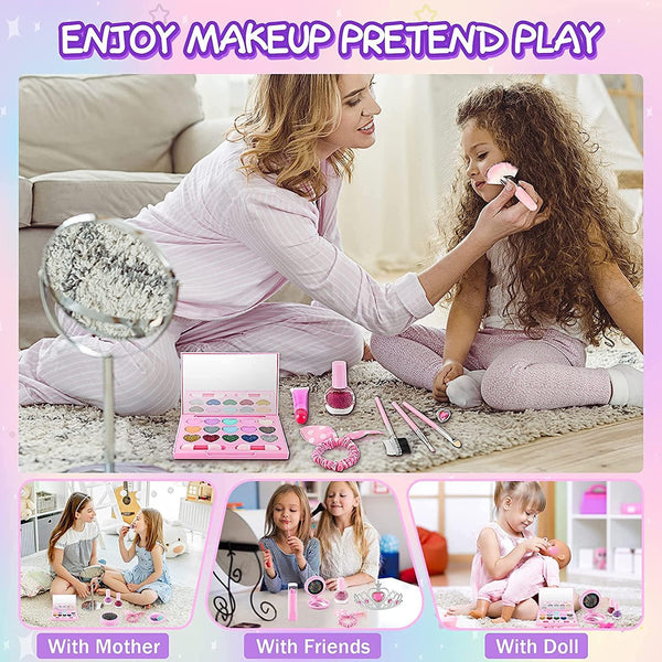 Dubkart 21 PCS Set Kids Makeup Toys for Girls Princess Dress Up