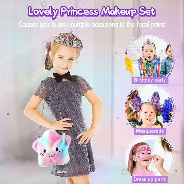 Dubkart 21 PCS Set Kids Makeup Toys for Girls Princess Dress Up