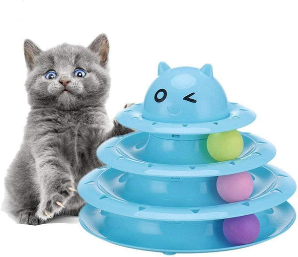 Dubkart 3-Level Circular Roller Balls Turntable Cat Exercise Toy