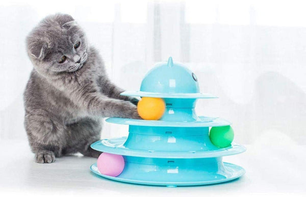 Dubkart 3-Level Circular Roller Balls Turntable Cat Exercise Toy