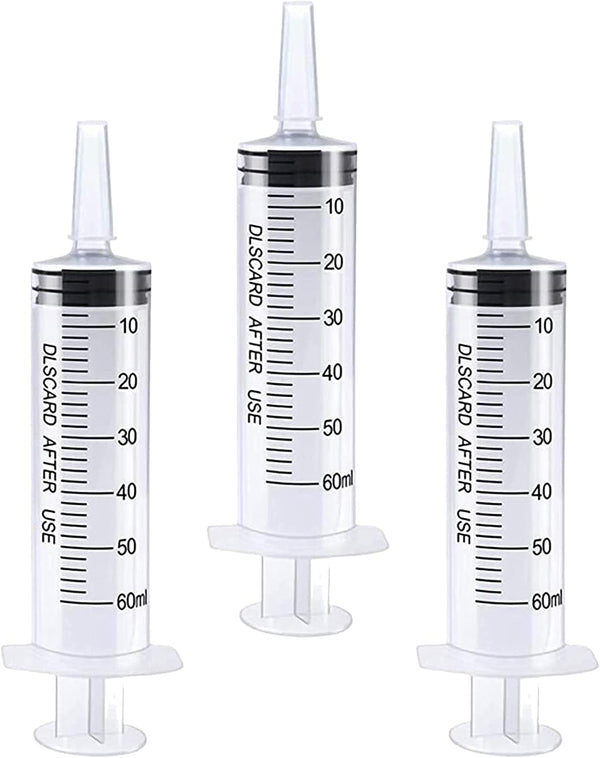 DubKart 3 PCS Plastic Injection Syringe 60ml