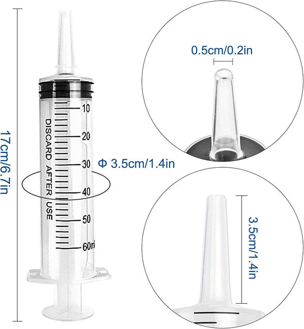 DubKart 3 PCS Plastic Injection Syringe 60ml