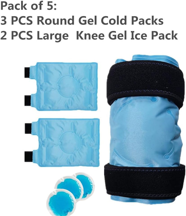 Dubkart 5 Pack Reusable Hot & Cold Gel Pain Relief Ice Pack (Large)